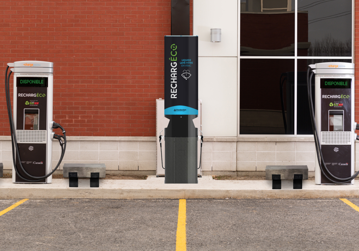borne recharge épicerie Montréal