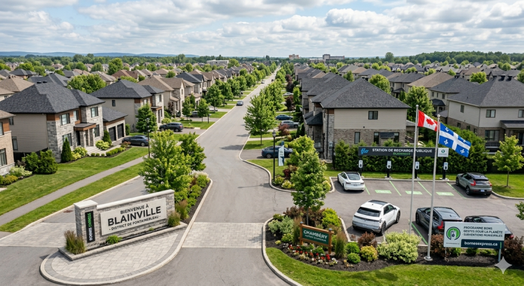Installation borne de recharge Blainville